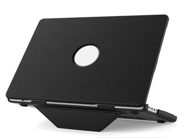 Synthetic Leather Laptop Shell for MacBook Pro 14 inch - Black Hard Case