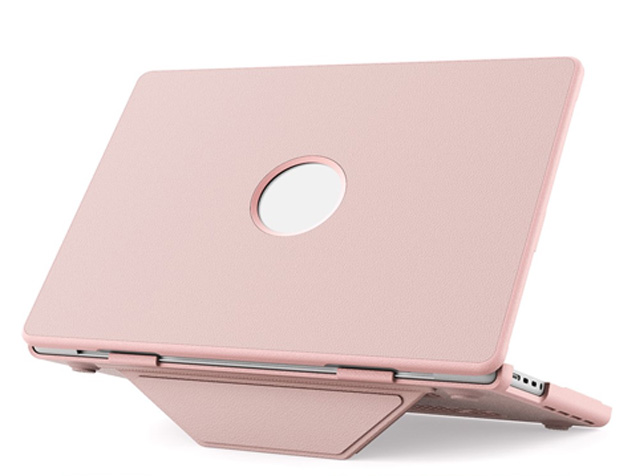 Synthetic Leather Laptop Shell for MacBook Pro 14 inch - Pink Hard Case