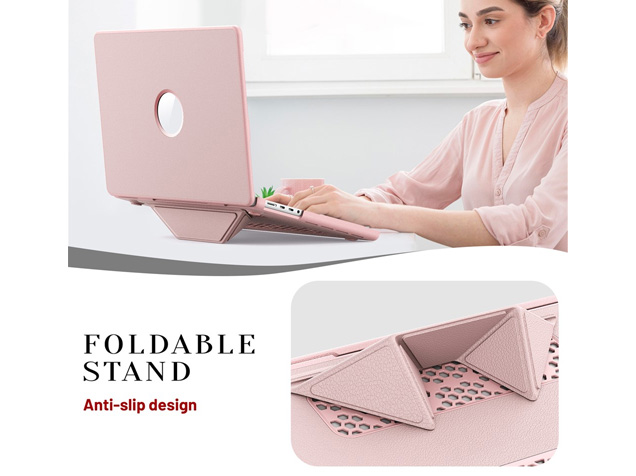 Synthetic Leather Laptop Shell for MacBook Pro 14 inch - Pink