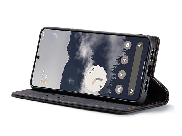 CaseMe Slim Synthetic Leather Wallet Case with Stand for Google Pixel 11 - Charcoal