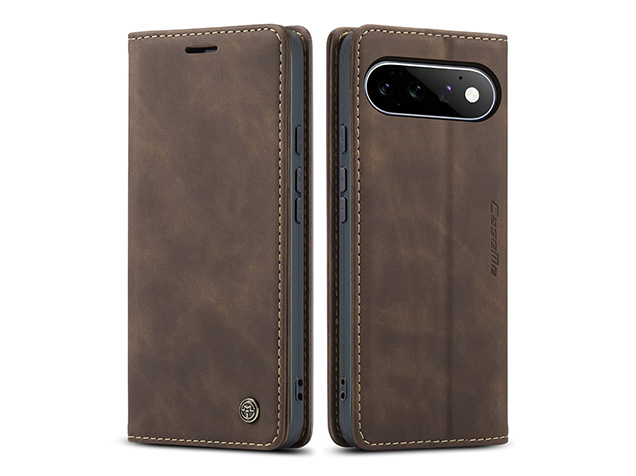 CaseMe Slim Synthetic Leather Wallet Case with Stand for Google Pixel 11 - Chocolate Leather Wallet Case