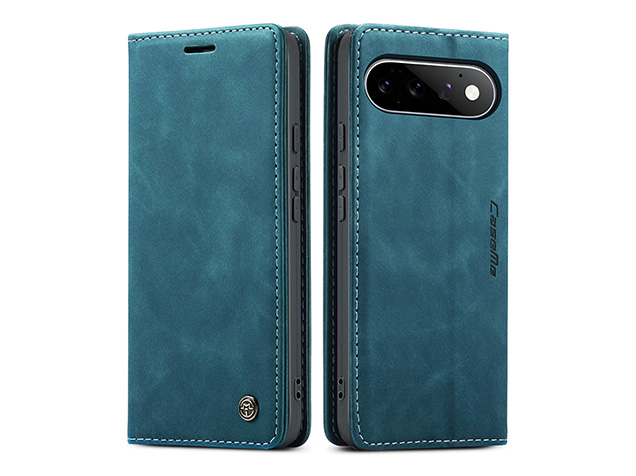 CaseMe Slim Synthetic Leather Wallet Case with Stand for Google Pixel 11 - Teal Leather Wallet Case