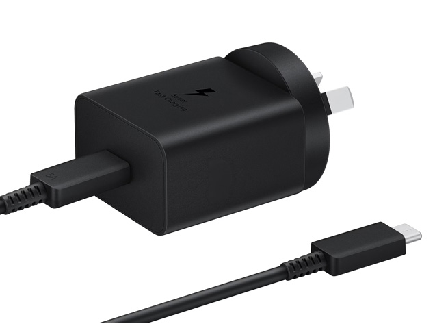 Genuine Samsung 45W USB-C Super Fast Charger with USB-C to USB-C cable - Black AC Adapter and Cable