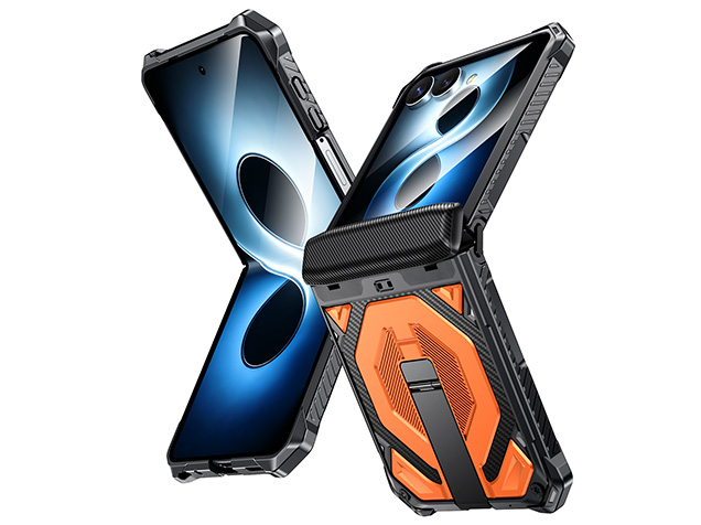 Impact Case with Stand for the Samsung Galaxy Z Flip8 - Orange Hard Case