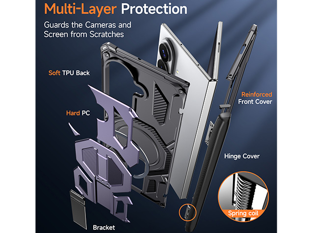 Impact Case with Stand for the Samsung Galaxy Z Fold7 - Purple