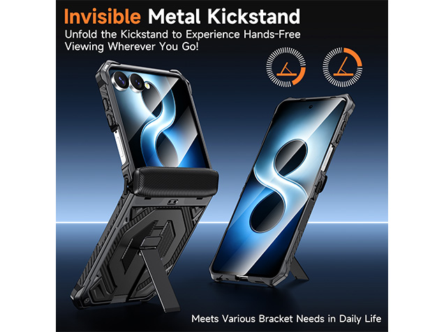 Impact Case with Stand for the Samsung Galaxy Z Flip7 - Black