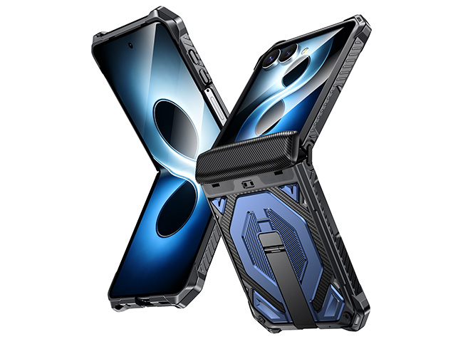 Impact Case with Stand for the Samsung Galaxy Z Flip7 - Blue Hard Case