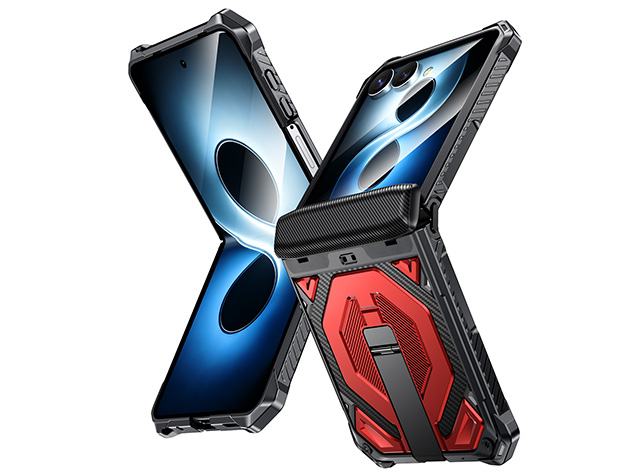 Impact Case with Stand for the Samsung Galaxy Z Flip7 - Red Hard Case