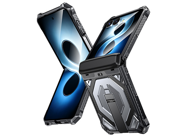 Impact Case with Stand for the Samsung Galaxy Z Flip7 - Silver Hard Case