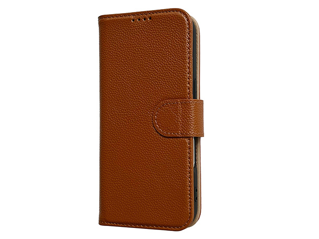 Premium Leather Wallet Case for iPhone 18 Pro - Caramel