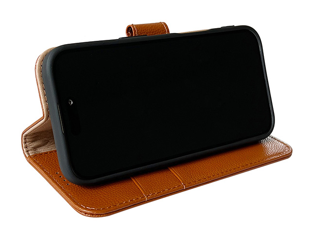 Premium Leather Wallet Case for iPhone 18 Pro - Caramel