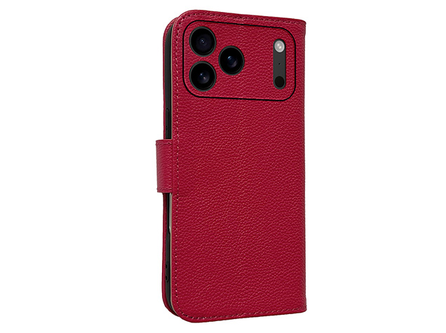 Premium Leather Wallet Case for iPhone 18 Pro - French Rose Leather Wallet Case