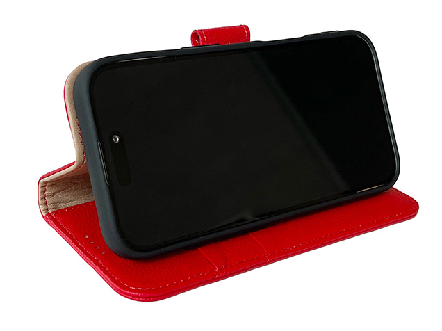 Premium Leather Wallet Case for iPhone 18 Pro - Red