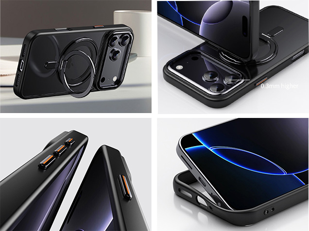 Magnetic Ring Stand Case for iPhone 18 Pro - Silver