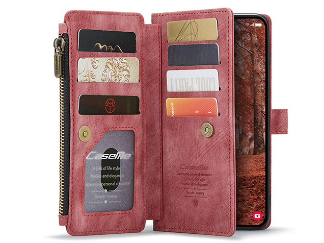 CaseMe Synthetic Leather Wallet Case with Zipper Pocket for Samsung Galaxy S26 FE - Blush