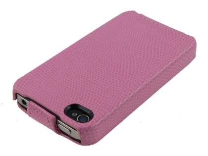 Synthetic Leather Flip Case for iPhone 4/4S - Baby Pink