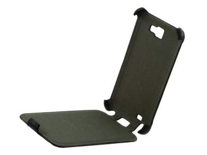 Samsung I9220 Galaxy Note Slim Synthetic Leather Flip Case - Classic Black