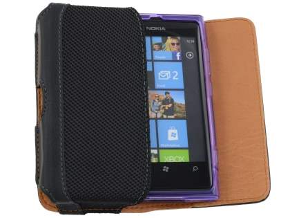 Synthetic Leather Belt Pouch - Bumper Case Compatible