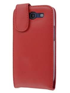 Samsung I9300 Galaxy S3 Genuine Leather Flip Case - Red Leather Flip Case