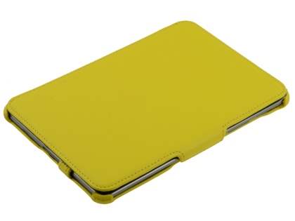 Premium Samsung Galaxy Tab 7.7 P6800 Slim Synthetic Leather Flip Case with Dual-Angle Tilt Stand - Canary Yellow