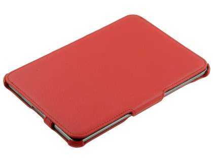 Premium Samsung Galaxy Tab 7.7 P6800 Slim Synthetic Leather Flip Case with Dual-Angle Tilt Stand - Red