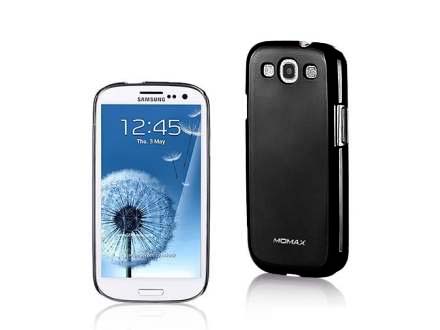 MOMAX Ultra-Thin Metallic Case for Samsung I9300 Galaxy S3 - Metallic Black Hard Case