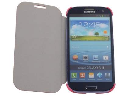 Premium Book-Style Slim Flip Cover for Samsung I9300 Galaxy S3 - Hot Pink