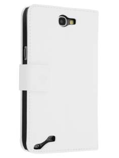 Synthetic Leather Wallet Case with Stand for Samsung Galaxy Note 2 4G - Pearl White Leather Wallet Case