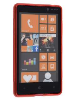 Wave Case for Nokia Lumia 820 - Frosted Red/Red