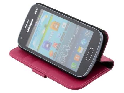 Synthetic Leather Wallet Case with Stand for Samsung Galaxy Trend S7560/S Duos S7562 - Pink