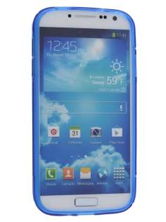 Wave Case for Samsung I9500 Galaxy S4 - Frosted Blue/Blue