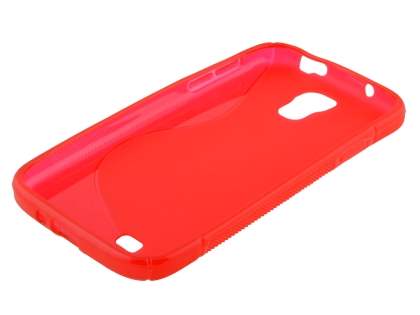 Wave Case for Samsung I9500 Galaxy S4 - Frosted Red/Red