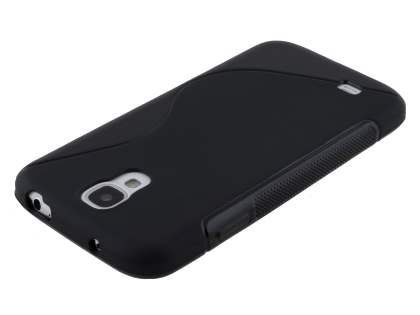 Wave Case for Samsung I9500 Galaxy S4 - Frosted Black/Black