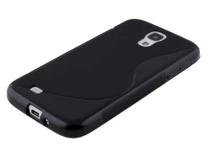 Wave Case for Samsung I9500 Galaxy S4 - Frosted Black/Black