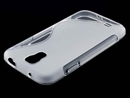 Wave Case for Samsung I9500 Galaxy S4 - Frosted Clear/Clear
