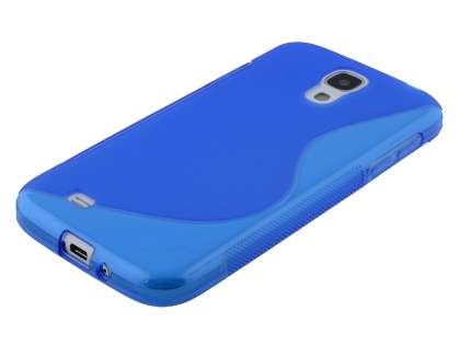 Wave Case for Samsung I9500 Galaxy S4 - Frosted Blue/Blue