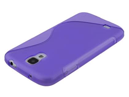 Wave Case for Samsung I9500 Galaxy S4 - Frosted Purple/Purple