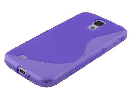 Wave Case for Samsung I9500 Galaxy S4 - Frosted Purple/Purple