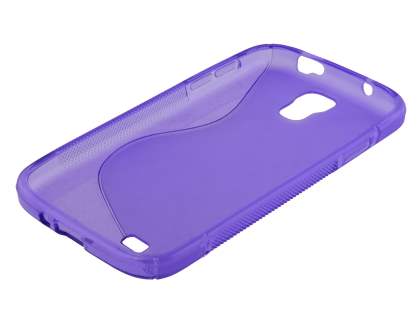 Wave Case for Samsung I9500 Galaxy S4 - Frosted Purple/Purple