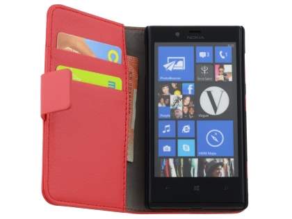 Synthetic Leather Wallet Case with Stand for Nokia Lumia 720 - Red