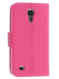 Synthetic Leather Wallet Case with Stand for Samsung Galaxy S4 mini - Pink Leather Wallet Case