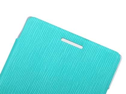 ROCK Elegant Book-Style case for Nokia 925 - Aqua Blue/Frosted Clear