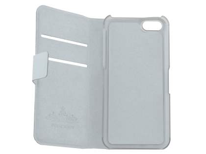 Genuine Leather Portfolio Case with Stand for iPhone 5c - Pearl White