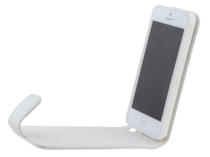Synthetic Leather Flip Case for iPhone 5c - Pearl White