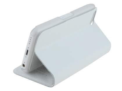 Genuine Leather Portfolio Case with Stand for iPhone 5c - Pearl White