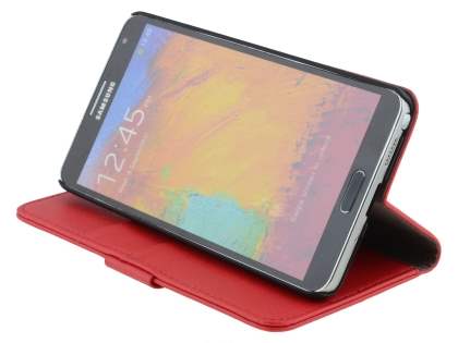 Synthetic Leather Wallet Case with Stand for Samsung Galaxy Note 3 - Red