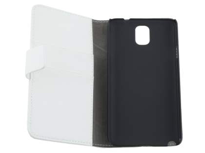 Synthetic Leather Wallet Case with Stand for Samsung Galaxy Note 3 - Pearl White