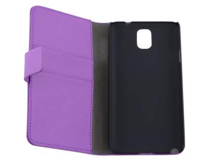 Synthetic Leather Wallet Case with Stand for Samsung Galaxy Note 3 - Purple