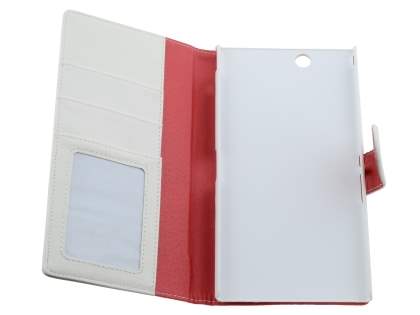 Slim Synthetic Leather Wallet Case with Stand for Sony Xperia Z Ultra - Pearl White