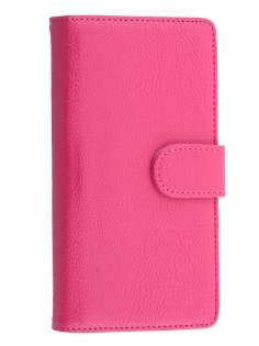 Synthetic Leather Wallet Case with Stand for Sony Xperia Z3 - Pink